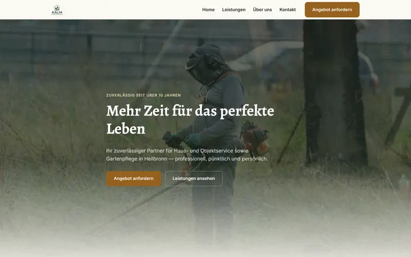 Startseite von Kalm Hausmeisterservice & Gartenpflege